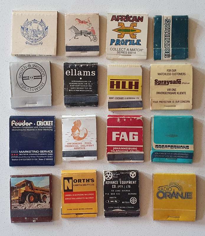Set of 16 vintage matchboxes as per photo