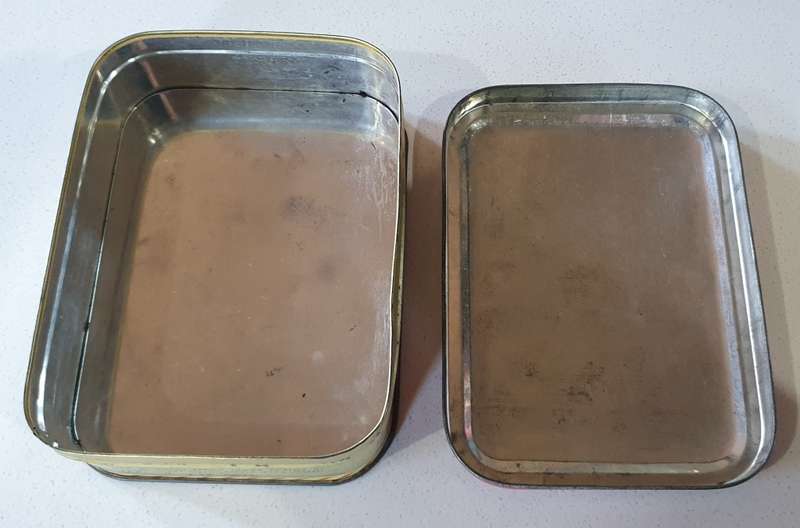 Vintage SHARPS toffee tin with  image of a girl and dog as per photos