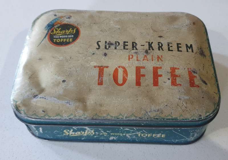 Vintage SHARPS toffee tin as per photos