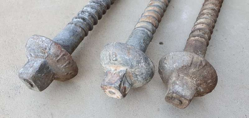 3 Vintage SAR sleeper bolts as per photo