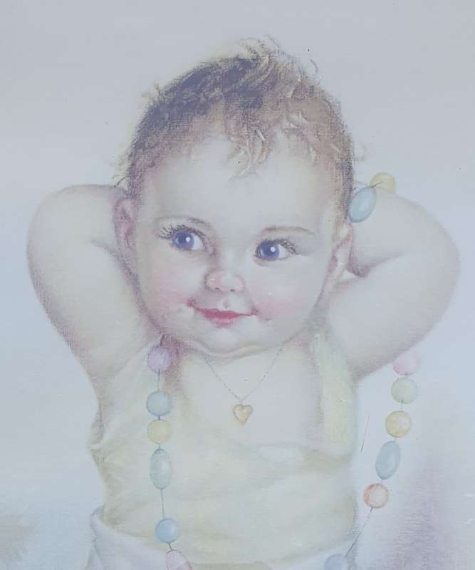 Framed vintage Charlotte Becker baby print - LITTLE MISS MISCHIEF