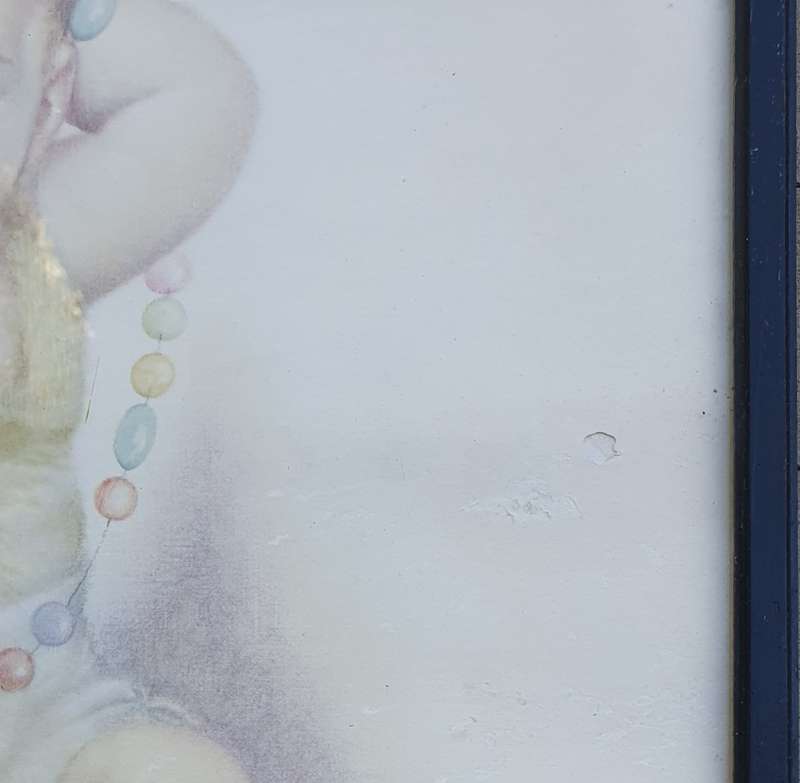Framed vintage Charlotte Becker baby print - LITTLE MISS MISCHIEF