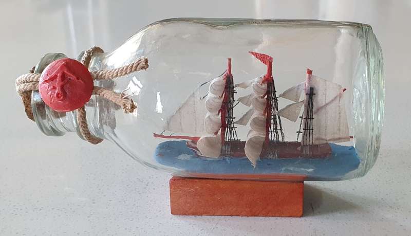 Ship in glass bottle as per photos