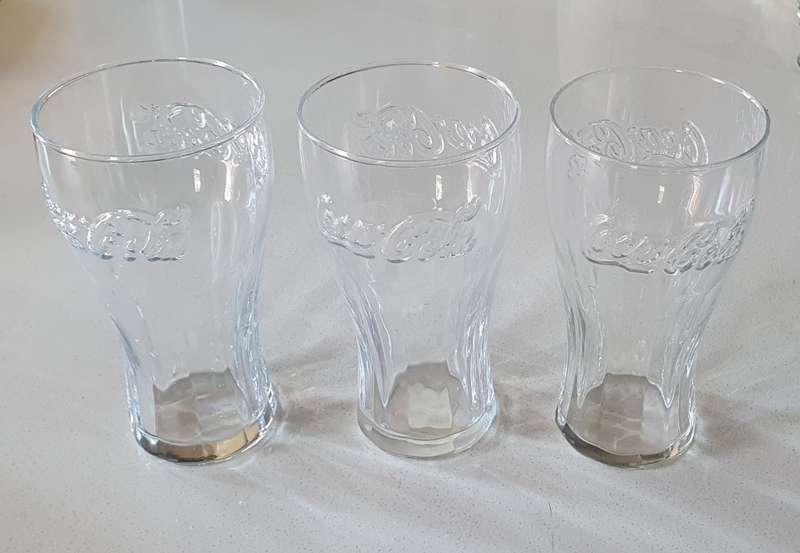 3 COCA COLA glasses as per photos