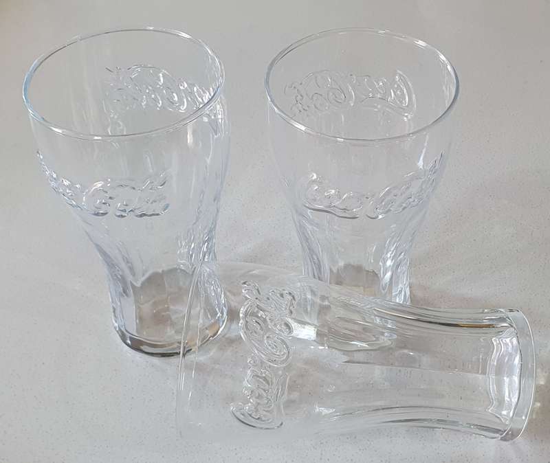 3 COCA COLA glasses as per photos