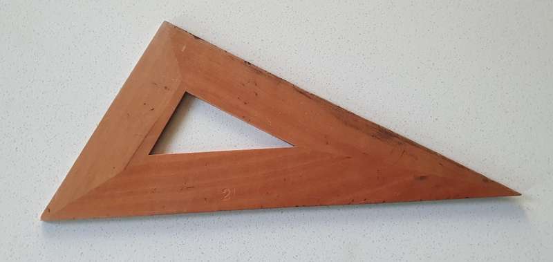Vintage WACHTER Winterthur wooden 30, 60 and 90 deg. triangle drawing instrument as per photo