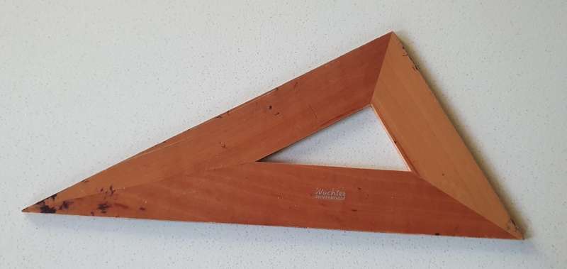 Vintage WACHTER Winterthur wooden 30, 60 and 90 deg. triangle drawing instrument as per photo