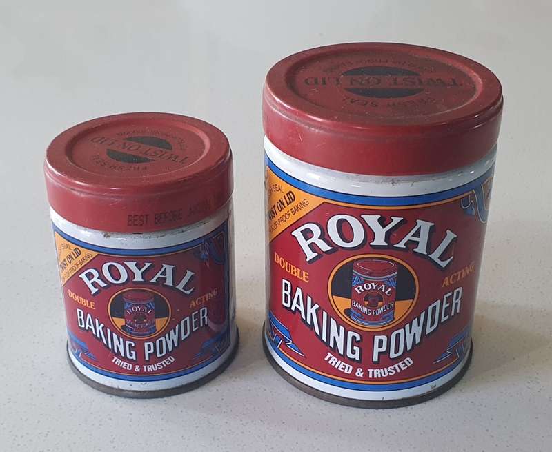 2 Royal baking powder tins as per photos
