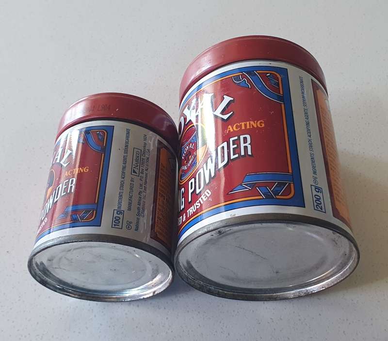 2 Royal baking powder tins as per photos