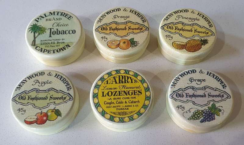 6 Small round tins as per photos