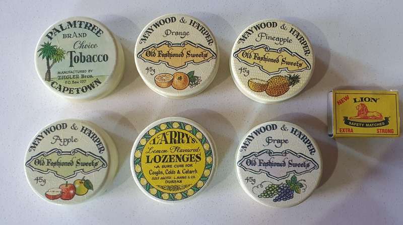 6 Small round tins as per photos