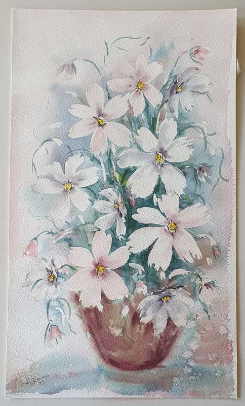 Original unframed watercolor  painting by EDNA SCHUMYN as per photos