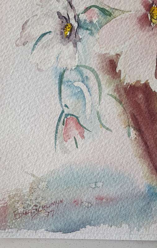 Original unframed watercolor  painting by EDNA SCHUMYN as per photos