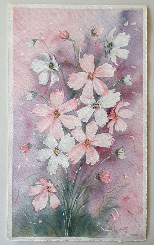 Original unframed watercolor  painting by EDNA SCHUMYN as per photos