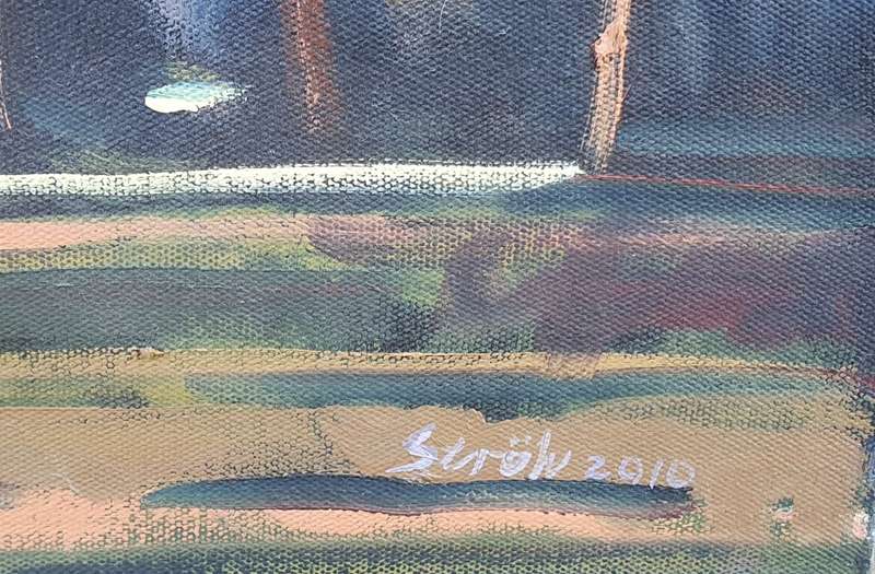 Original oil painting by LOUIS STROH - Snow mountains