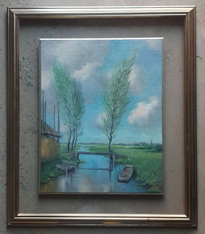 Original framed oil painting by L.J. MULLER as per photos
