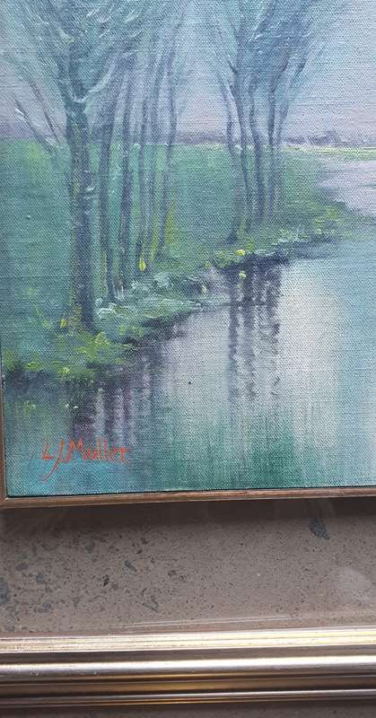 Original framed oil painting by L.J. MULLER as per photos