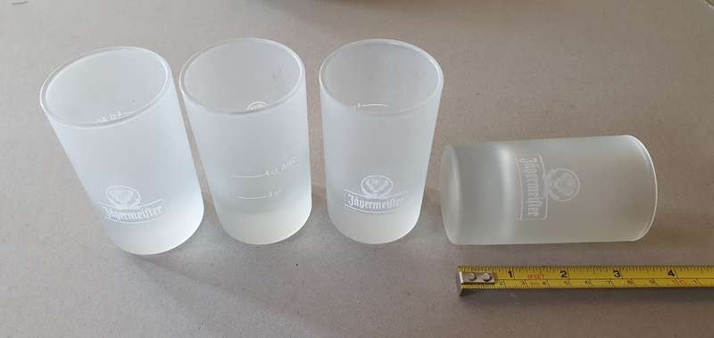 4 Jagermeister glasses as per photo