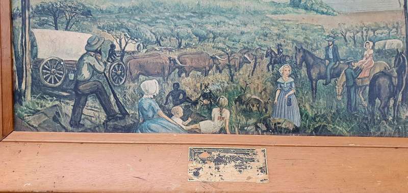Vintage wooden frame with image of the 'VOORTREKKER MONUMENT' as per photos