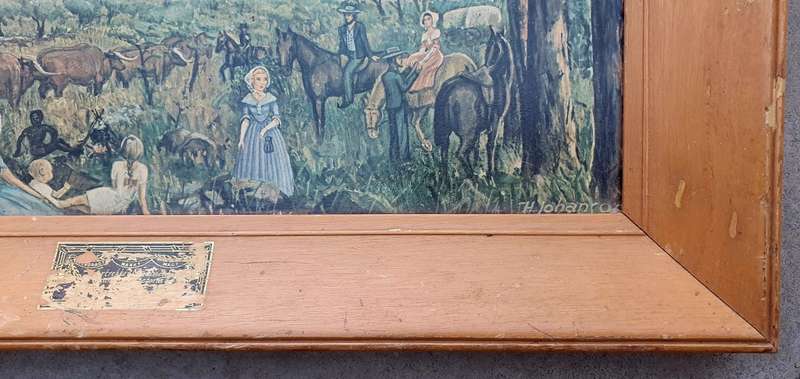 Vintage wooden frame with image of the 'VOORTREKKER MONUMENT' as per photos
