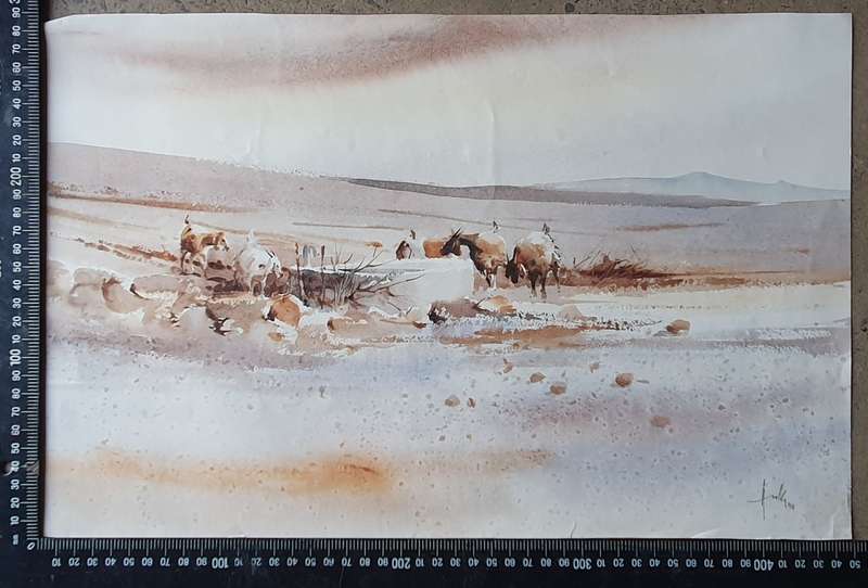 Old print of a painting by HULLEY as per photo