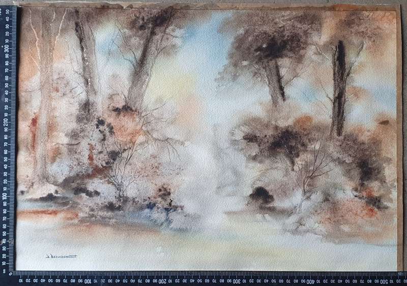 Original unframed watercolour  painting by D. BEZUIDENHOUT as per photos