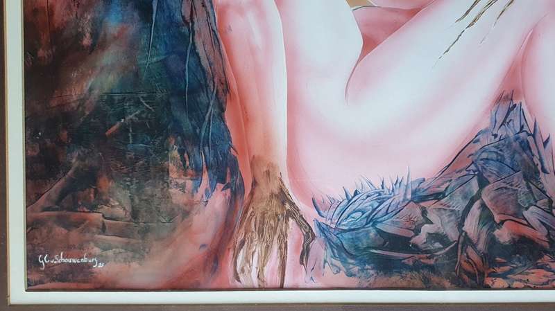 Original framed mixed medium painting by Gerrit van Schouwenburg - as per photos