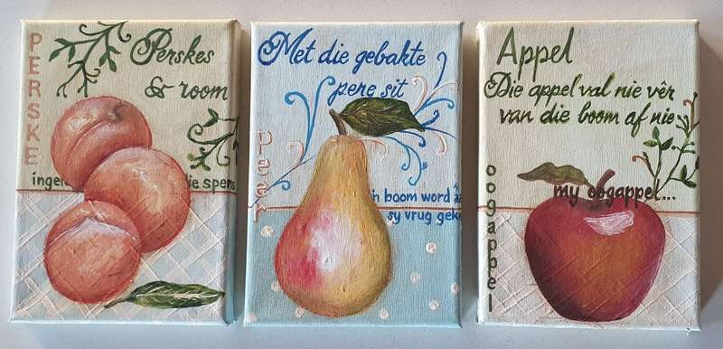 3x Original acryl paintings by SONJA as per photo