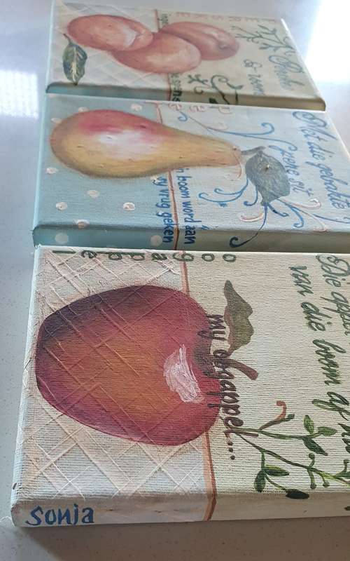 3x Original acryl paintings by SONJA as per photo