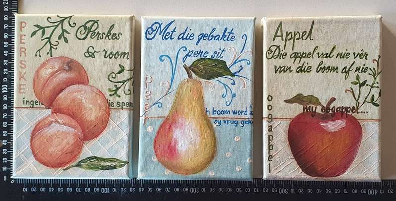 3x Original acryl paintings by SONJA as per photo