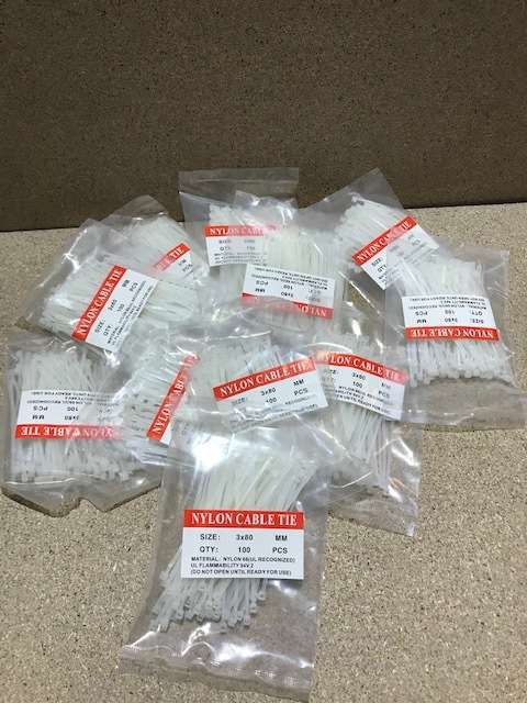 1100 x Cable Ties (3mm x 80mm) *LOT* (1 Bid for all)