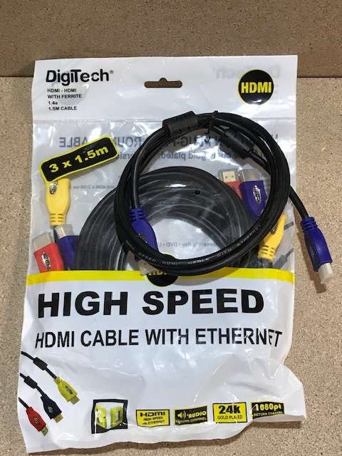 *BLACK FRIDAY - R1 START* - 4 x 1.5m HDMI Cables (1 Bid for ALL)