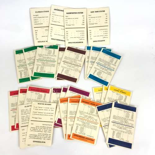 Boardgame Spares: Vintage (John Waddington Ltd) Monopoly Property cards (as pictured)