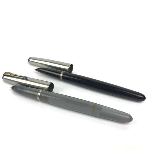 Parker "51" Vacumatic Made in U.S.A. (T6) - Vintage vacumatic filling fountain pen - Navy Gray barre