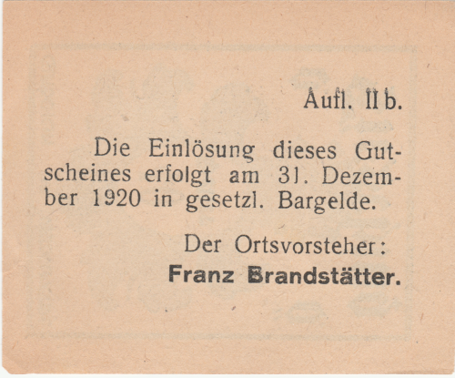 Rare  Austria Firsching Ortsgemeinde 40 Heller (BNI 67060)