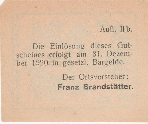 Rare  Austria Firsching Ortsgemeinde 60 Heller (BNI 67061)