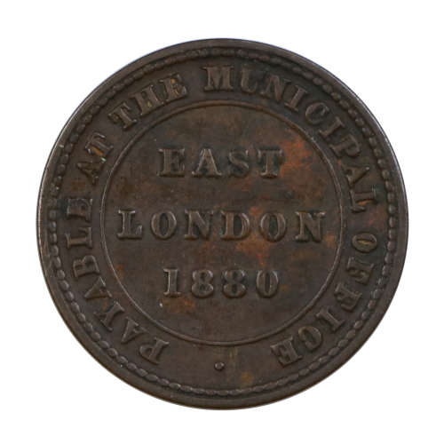 1880 RSA East London Municipal Office Ferry Token To Cross Buffalo River to West Bank R5 Rarity