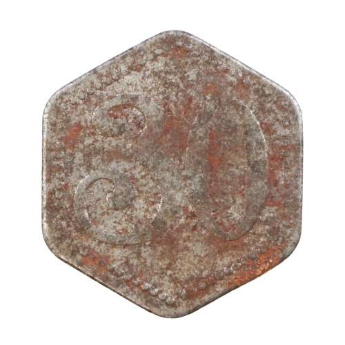 1917 Iron German 30 Pfennig Private issue Hamburg Hochbahn Notgeld Tranport Token