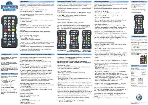 Pair of Jumbo DSTV Remote Controls - Programmable with ALL DSTV decoder models, one missing top cove