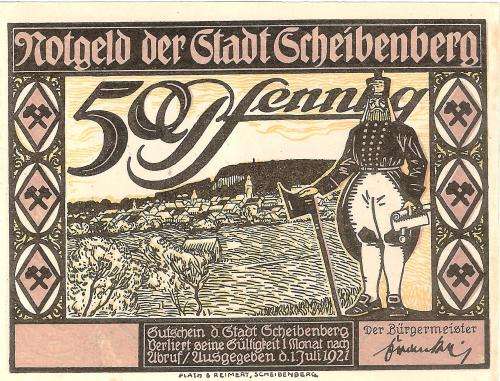 1921 Germany  Scheibenberg - 50 Pfennig