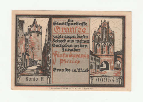 1920 Germany Gransee 25 Pfennig