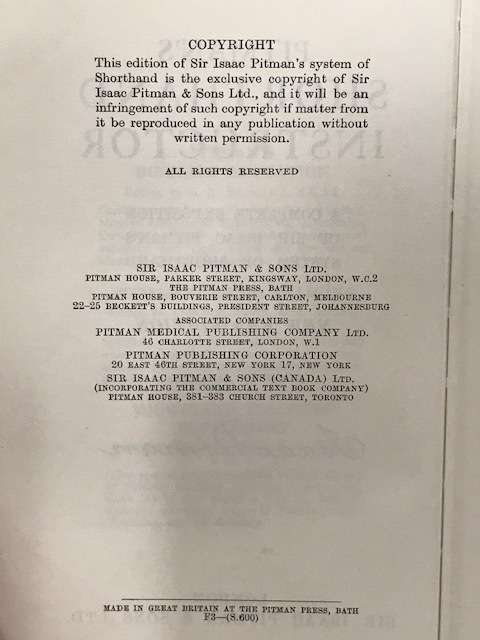 Pitman's Shorthand Instructor New Era Edition 1935 Hardcover
