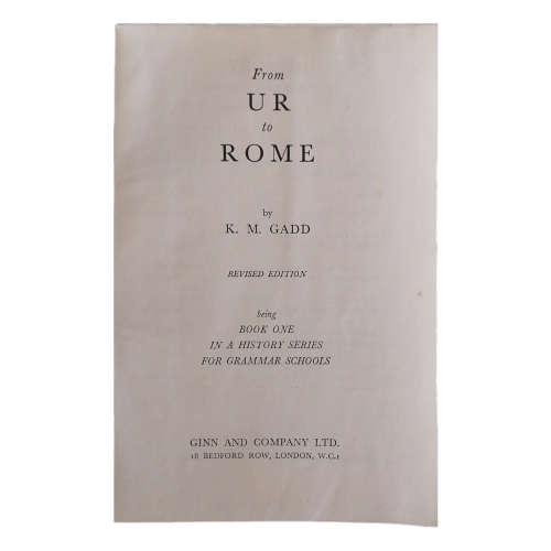 From UR To Rome by K. M. Gadd 1958 Hardcover w/o Dustjacket