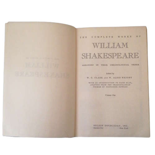 The Complete Works Of Shakespeare Arranged In Their Chronological Order Edited by W. G. Clark