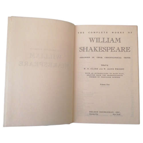 The Complete Works Of Shakespeare Arranged In Their Chronological Order Edited by W. G. Clark