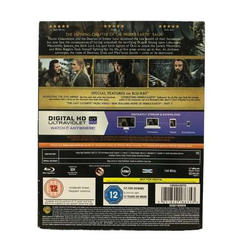 The Hobbit - The Battle Of The Five Armies Blu-Ray Dvd