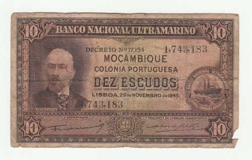 1945 Mozambique 10 Escudos