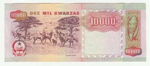 1991 Angola, Signature 17, Pick#131a, 10 000 Kwanzas