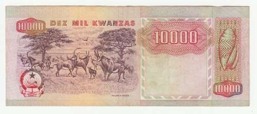 1991 Angola, Signature 17, Pick#131a, 10 000 Kwanzas