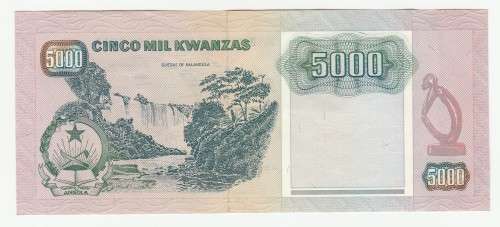 1991 Angola, Signature 18, Pick#130c, 5000 Kwanzas